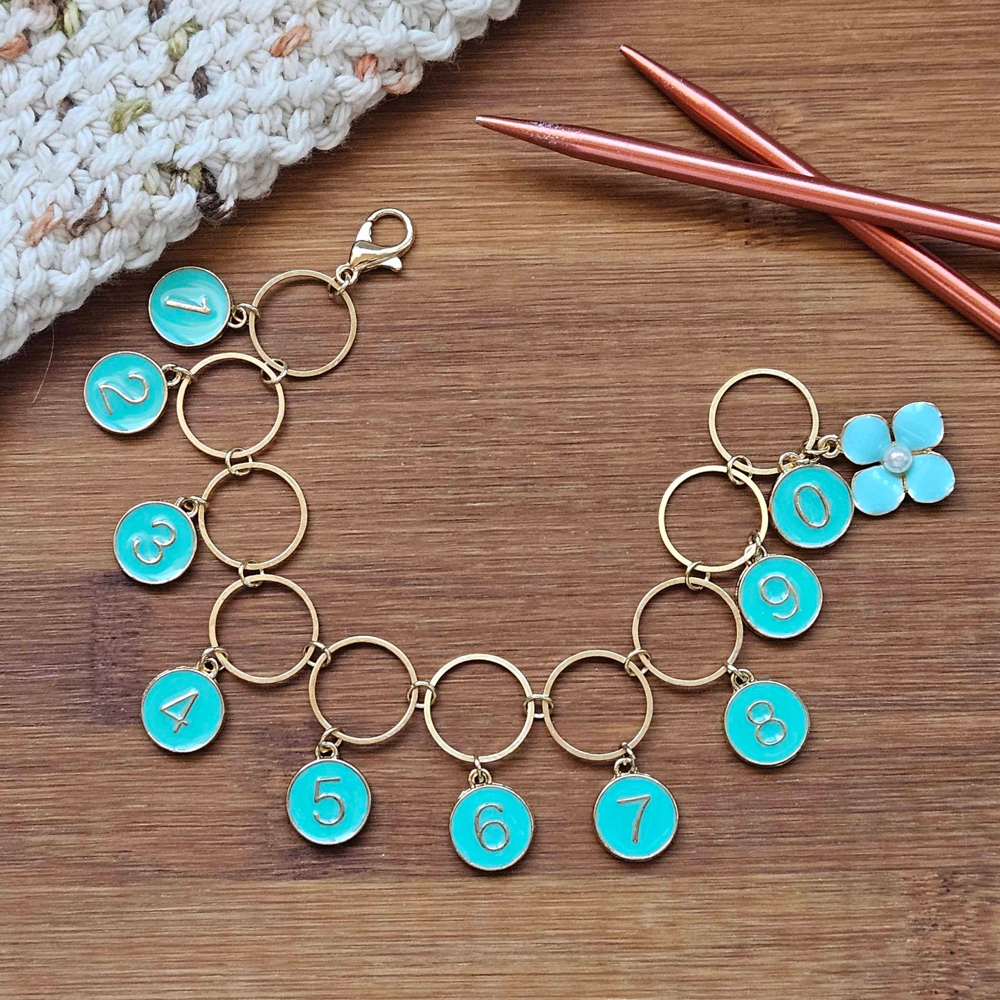 DAISY Progress Keeper Chain / Numbered Stitch Markers Chain / Row Counter Chain / Knitting Stitch Markers / Notions