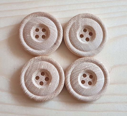 Clearance // DOUBLE EDGE / Boxwood Wooden Buttons / 22-26mm (Set of 6)