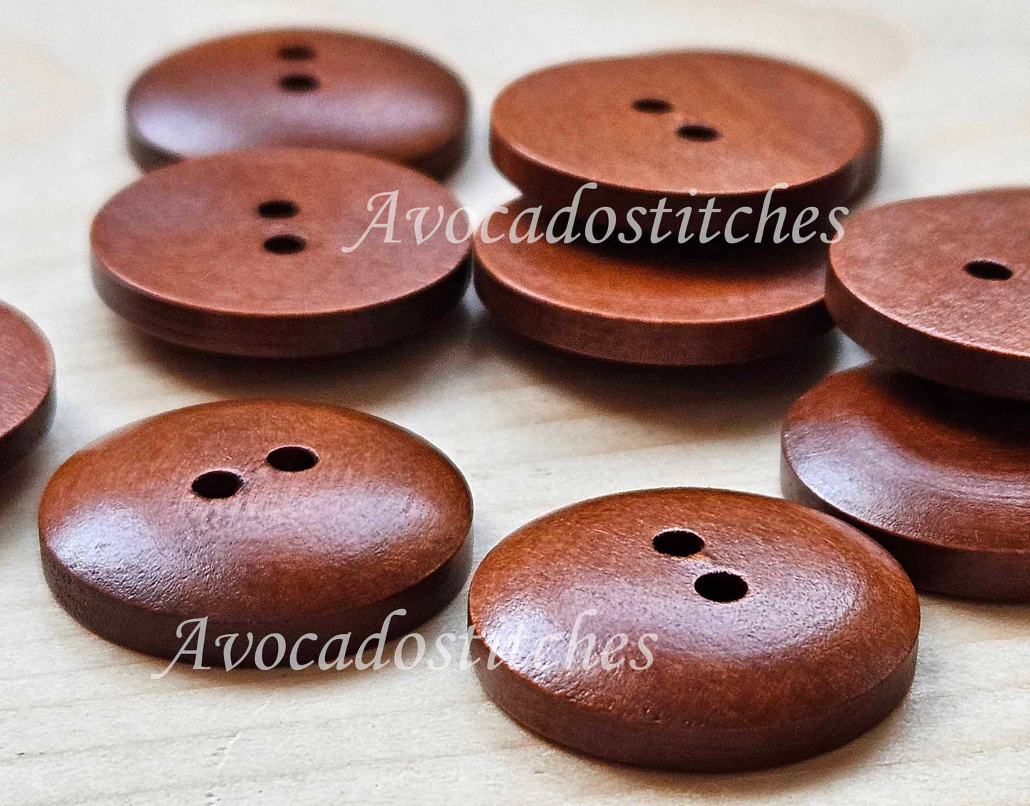 BREAD Coffee Brown / 9-20mm / Wooden Buttons / Sewing Buttons