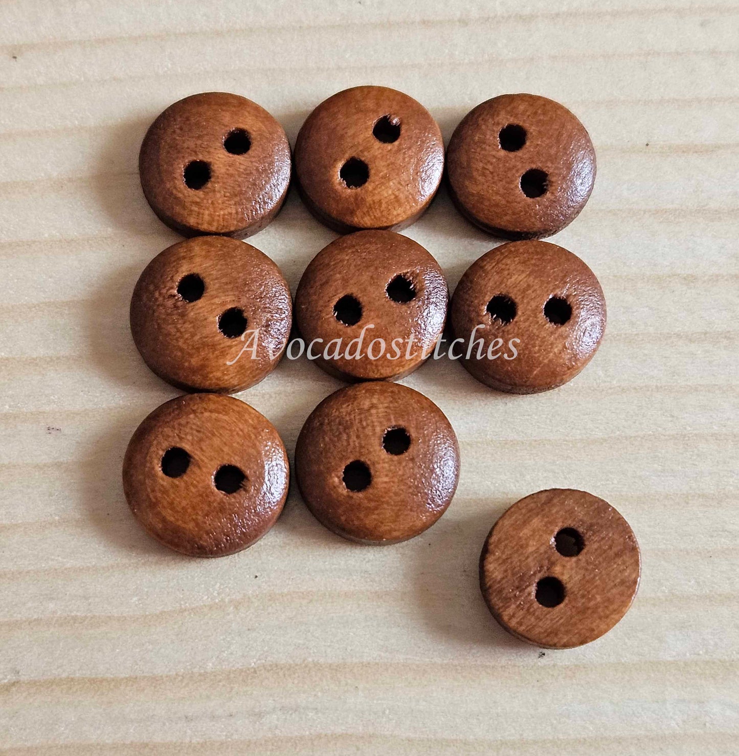 BREAD Coffee Brown / 9-20mm / Wooden Buttons / Sewing Buttons