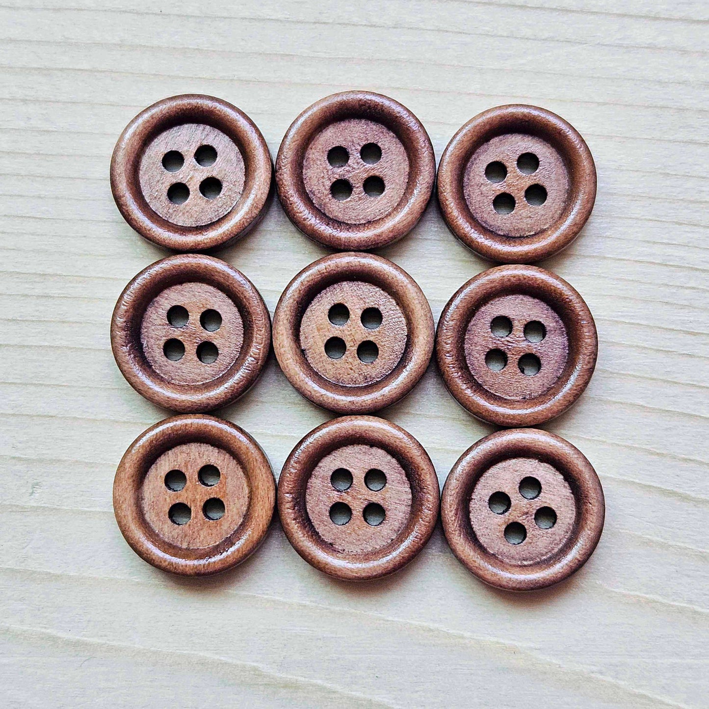 4-HOLE BROWN / 12.5-23mm / Wooden Buttons / Sewing Buttons