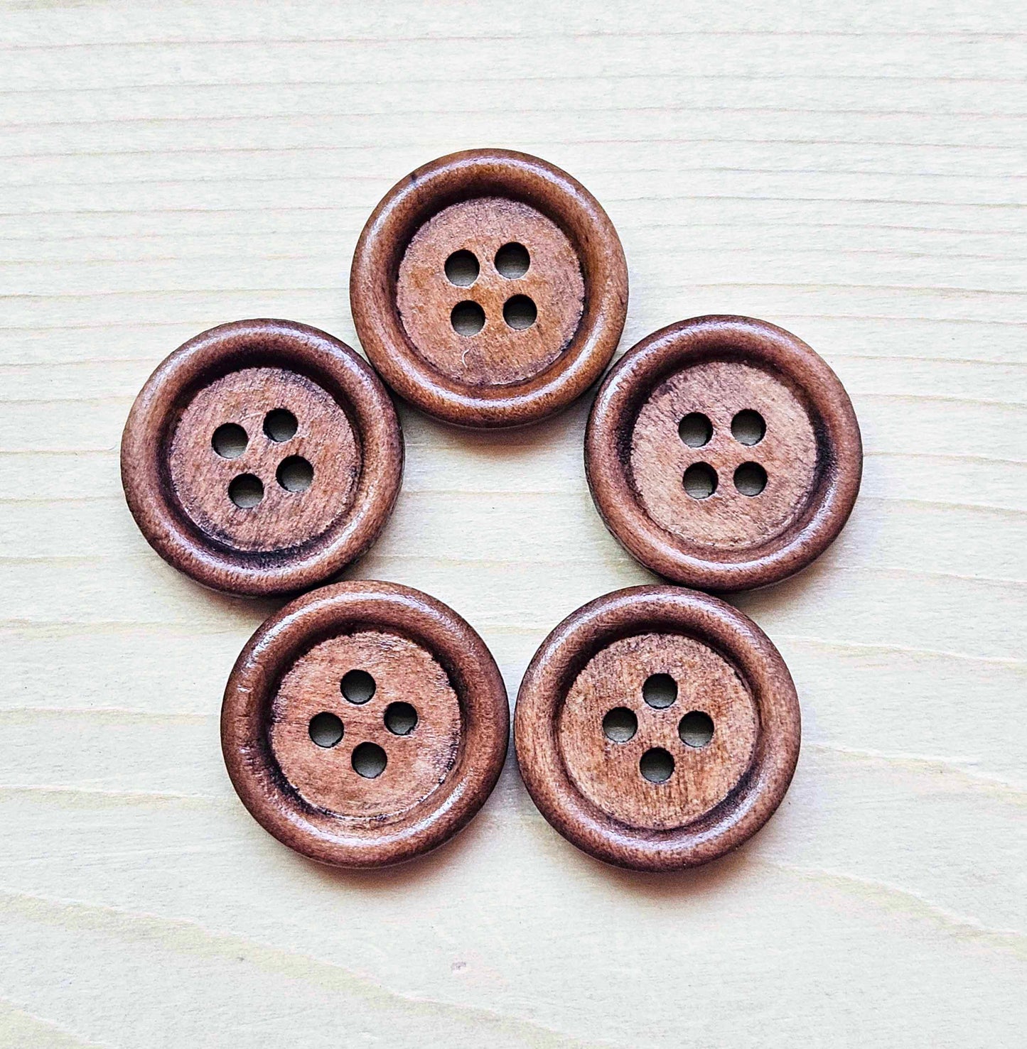 4-HOLE BROWN / 12.5-23mm / Wooden Buttons / Sewing Buttons