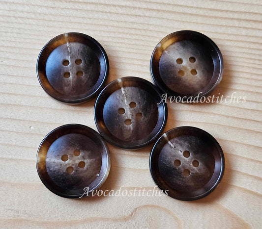 BROWN ROCKY MOUNTAIN / 18-28mm / Resin Buttons / Coat Jacket Shirt buttons / 4-Hole Buttons / Sewing