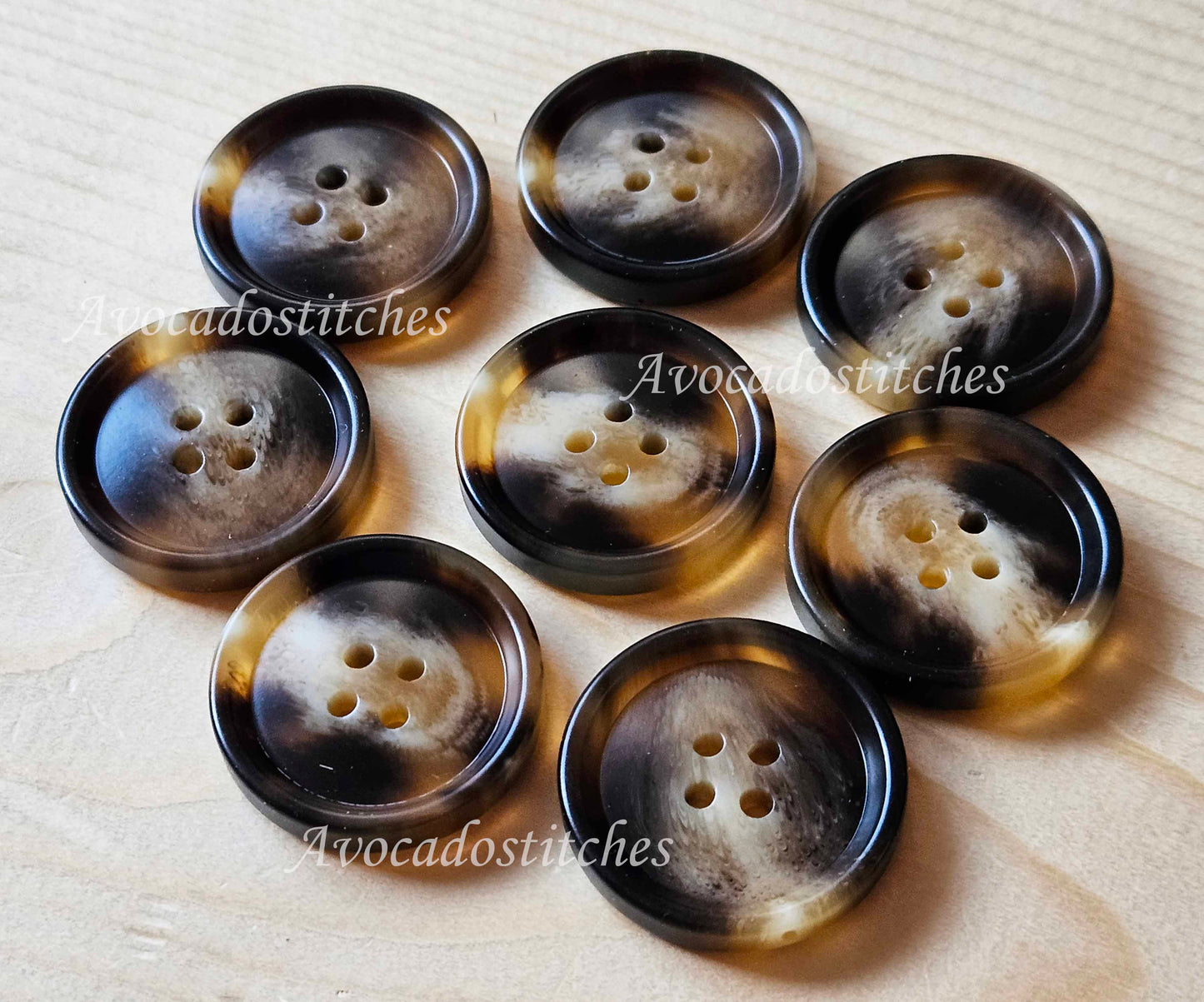 BROWN ROCKY MOUNTAIN / 18-28mm / Resin Buttons / Coat Jacket Shirt buttons / 4-Hole Buttons / Sewing