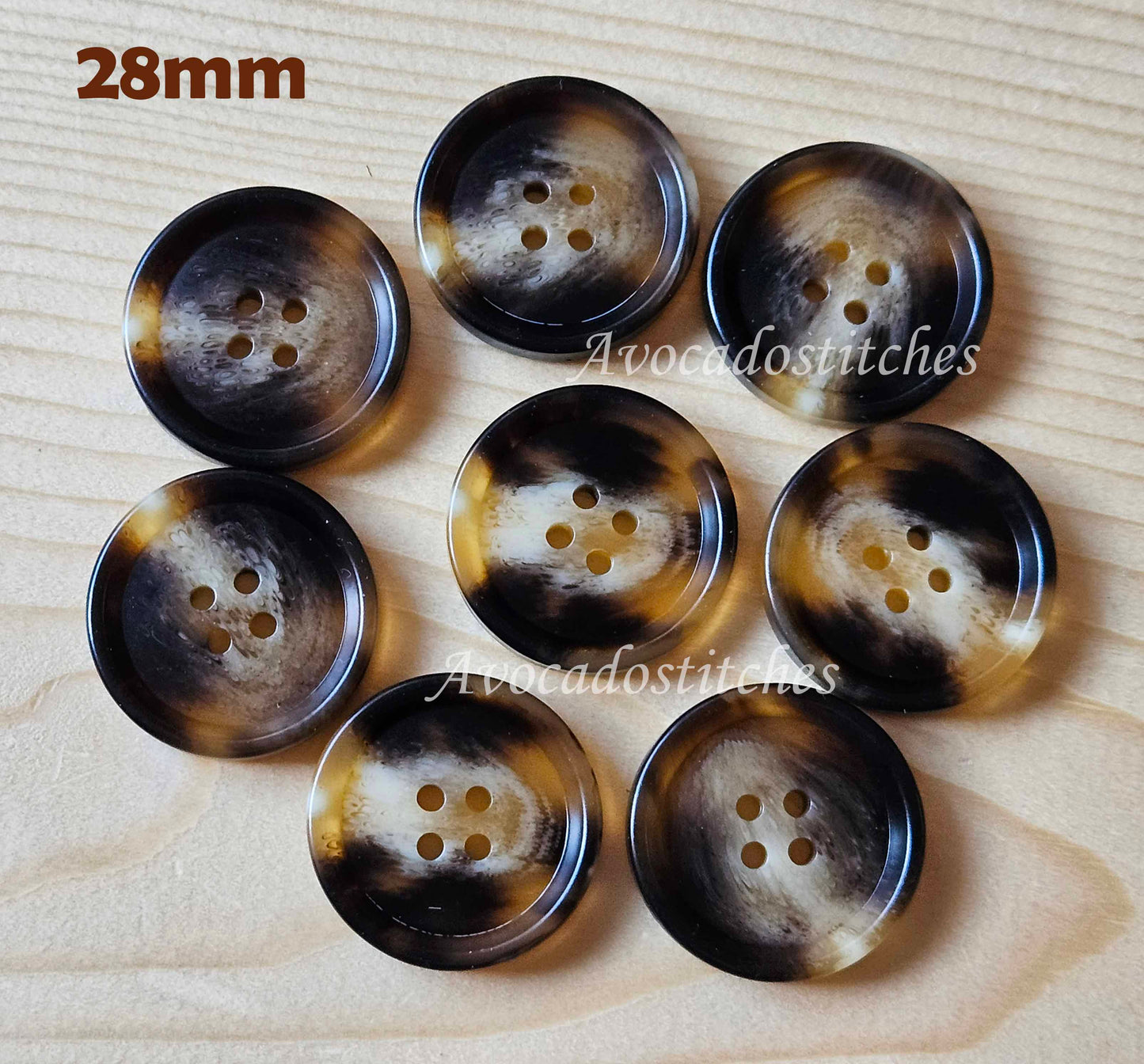 BROWN ROCKY MOUNTAIN / 18-28mm / Resin Buttons / Coat Jacket Shirt buttons / 4-Hole Buttons / Sewing