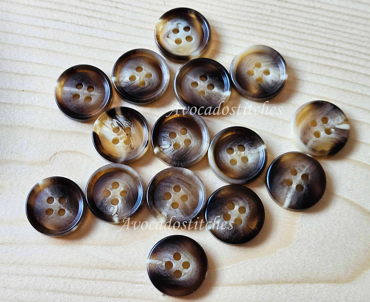 BROWN ROCKY MOUNTAIN / 18-28mm / Resin Buttons / Coat Jacket Shirt buttons / 4-Hole Buttons / Sewing