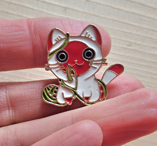 CAT & YARN / Knitter Pin / Hobby Brooches