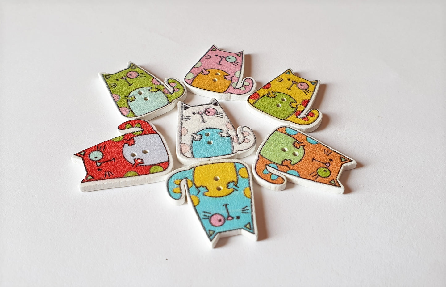 CHUBBY CAT / 25*23mm / Wooden Buttons / Sewing Buttons