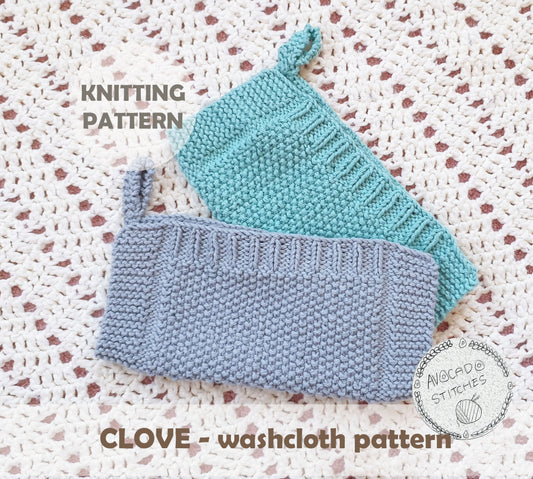 CLOVE WASHCLOTH (Digital Knitting Pattern) / Simple Pattern /  Digital Knitting Pattern