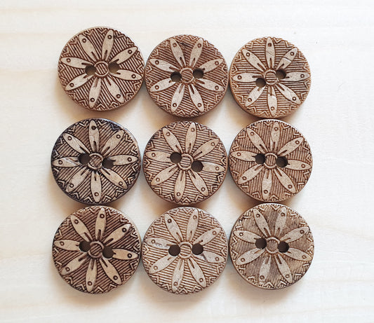 COCO ASTER / Coconut Buttons / 12.5-20mm