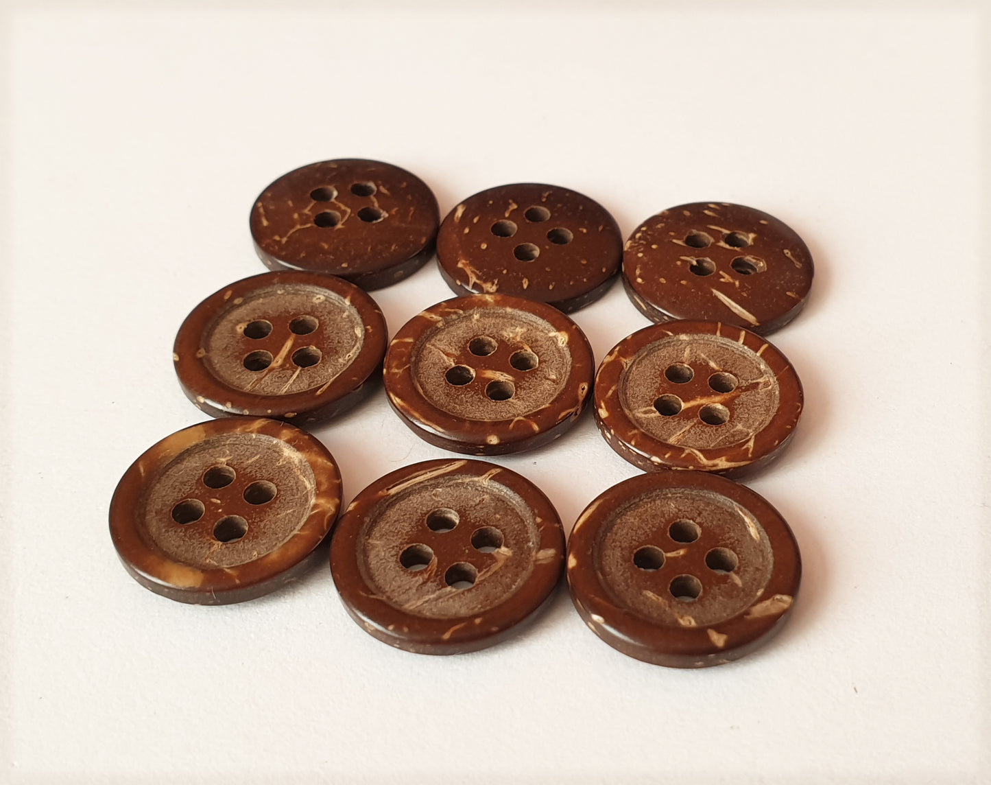 COCO RAISED EDGE / 15mm / Coconut Buttons / Sewing Buttons