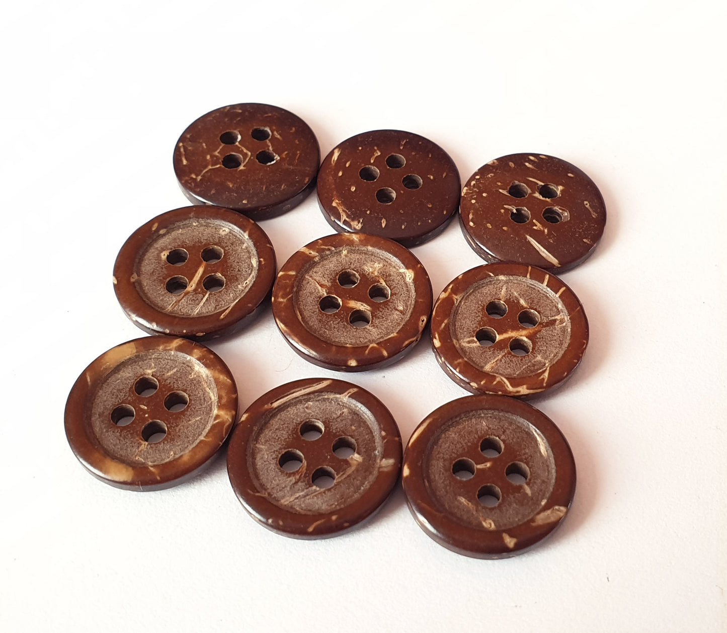 COCO RAISED EDGE / 15mm / Coconut Buttons / Sewing Buttons