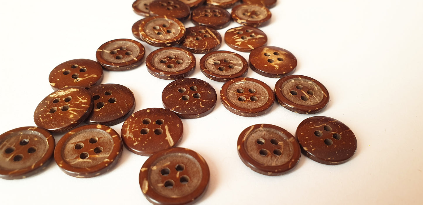 COCO RAISED EDGE / 15mm / Coconut Buttons / Sewing Buttons