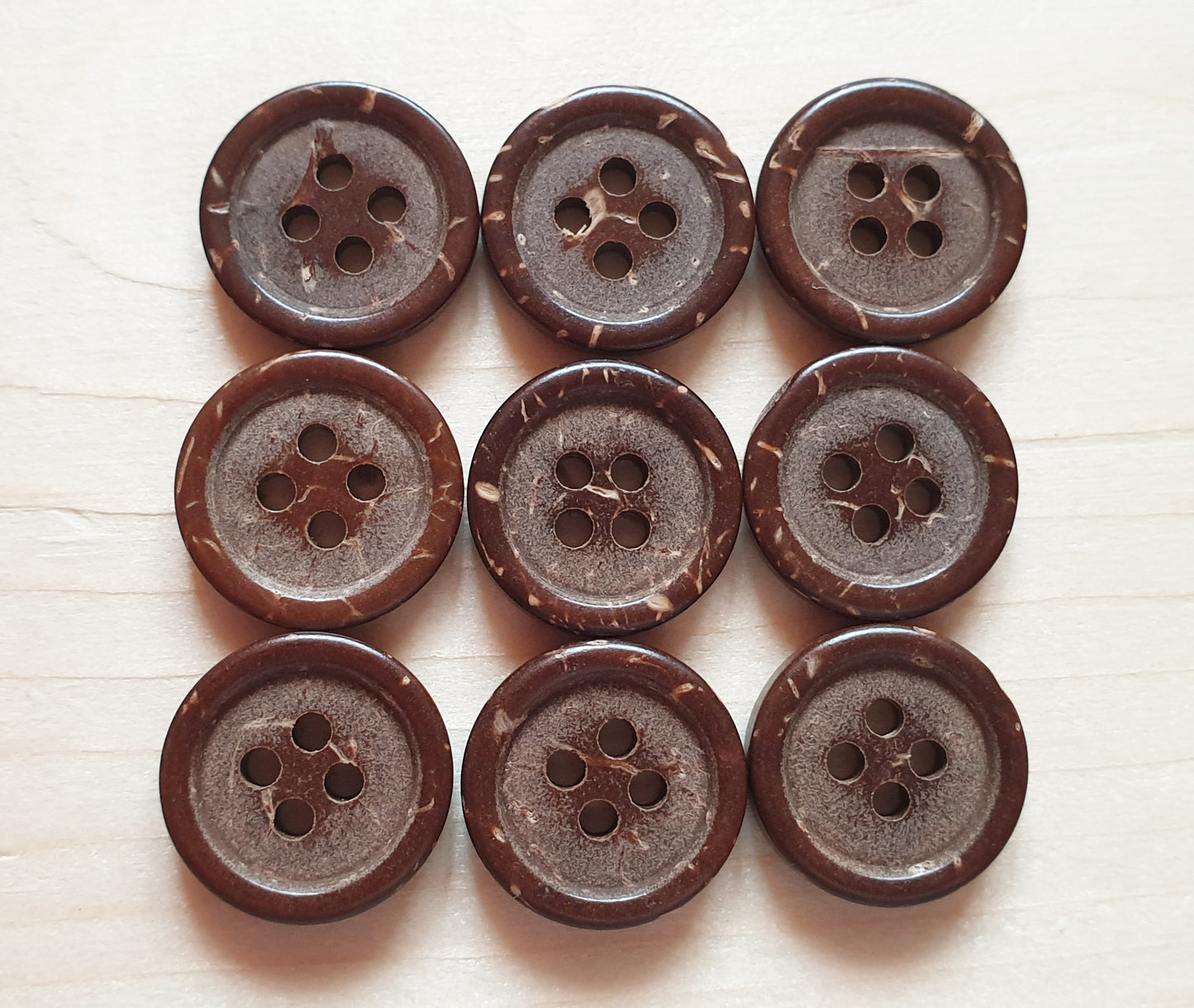 COCO RAISED EDGE / 15mm / Coconut Buttons / Sewing Buttons