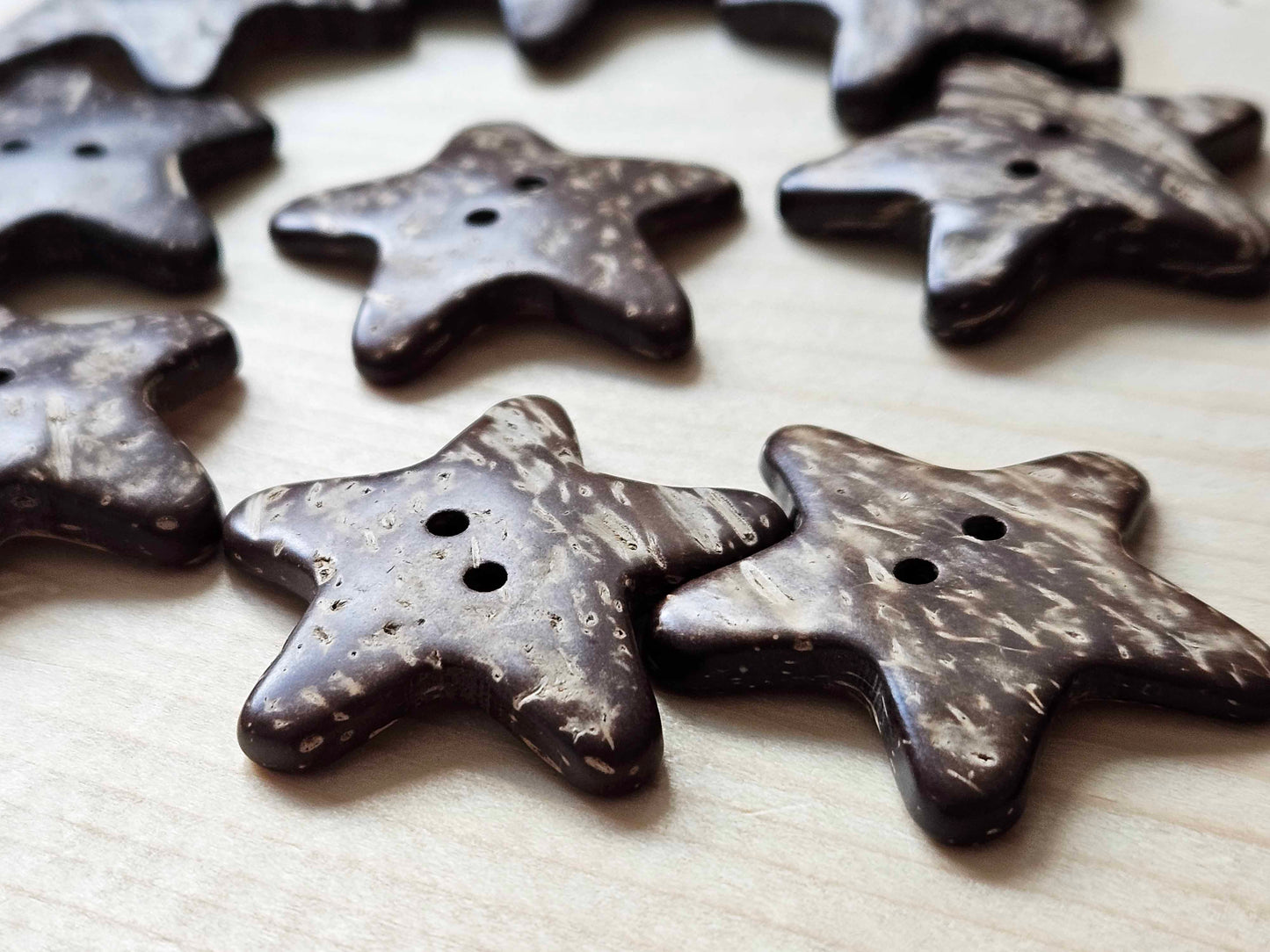 COCO STAR / 37mm / Coconut Buttons / Sewing Buttons