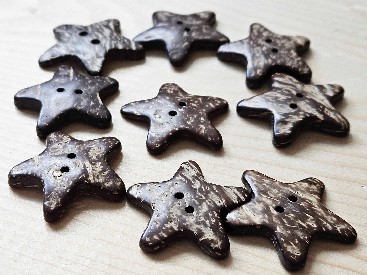 COCO STAR / 37mm / Coconut Buttons / Sewing Buttons