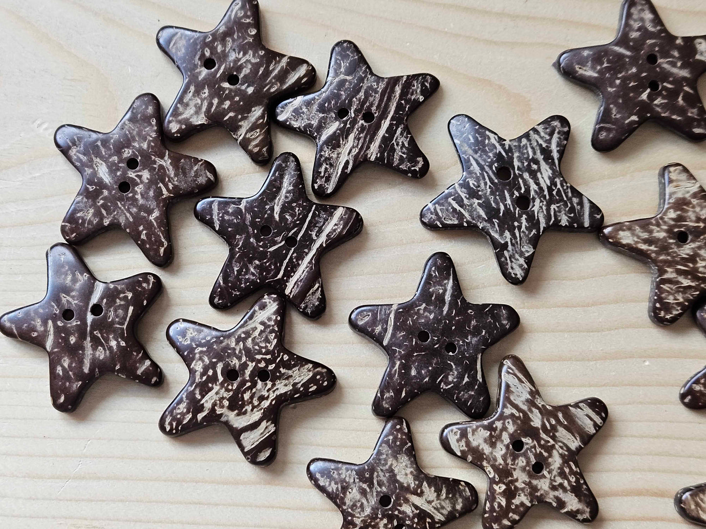 COCO STAR / 37mm / Coconut Buttons / Sewing Buttons