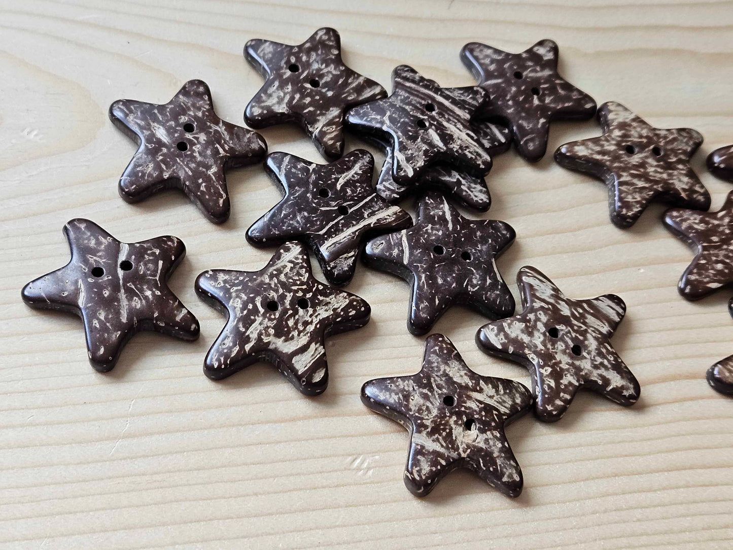 COCO STAR / 37mm / Coconut Buttons / Sewing Buttons