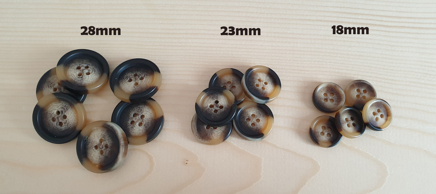 VINTAGE COFFEE MARBLE / 15-28mm / Resin Buttons / Sewing Buttons