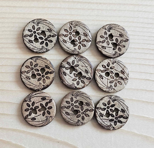 COCO DAFFODIL / Coconut Buttons / 12.5-18mm