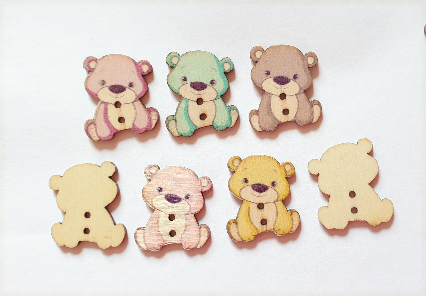 CUTIE BEAR / 24*27mm / Wooden Buttons / Sewing Buttons