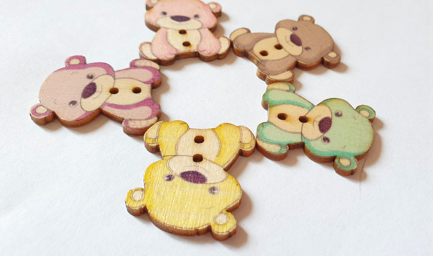 CUTIE BEAR / 24*27mm / Wooden Buttons / Sewing Buttons