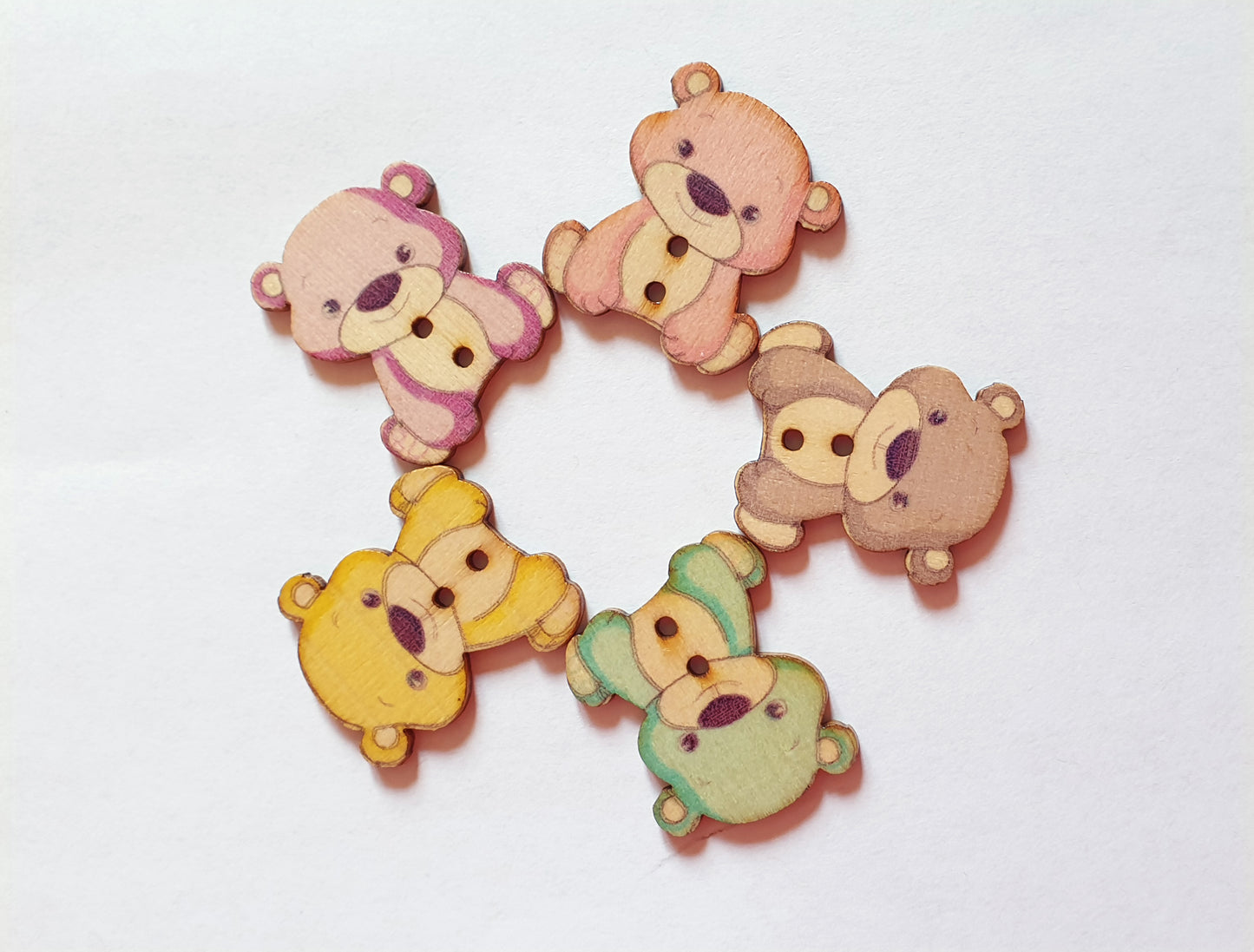 CUTIE BEAR / 24*27mm / Wooden Buttons / Sewing Buttons