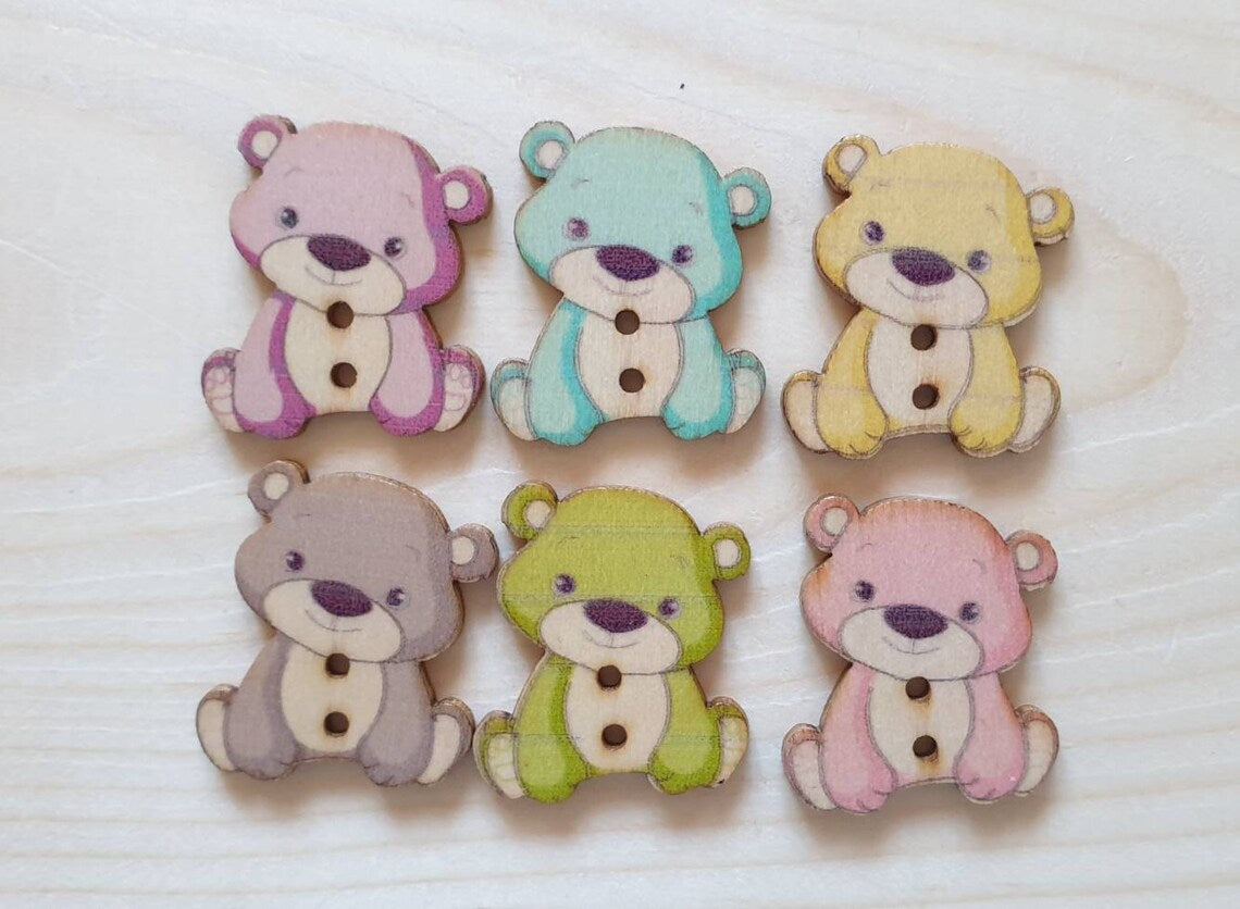 Clearance // BABY BEAR / Wooden Buttons (Set of 8)