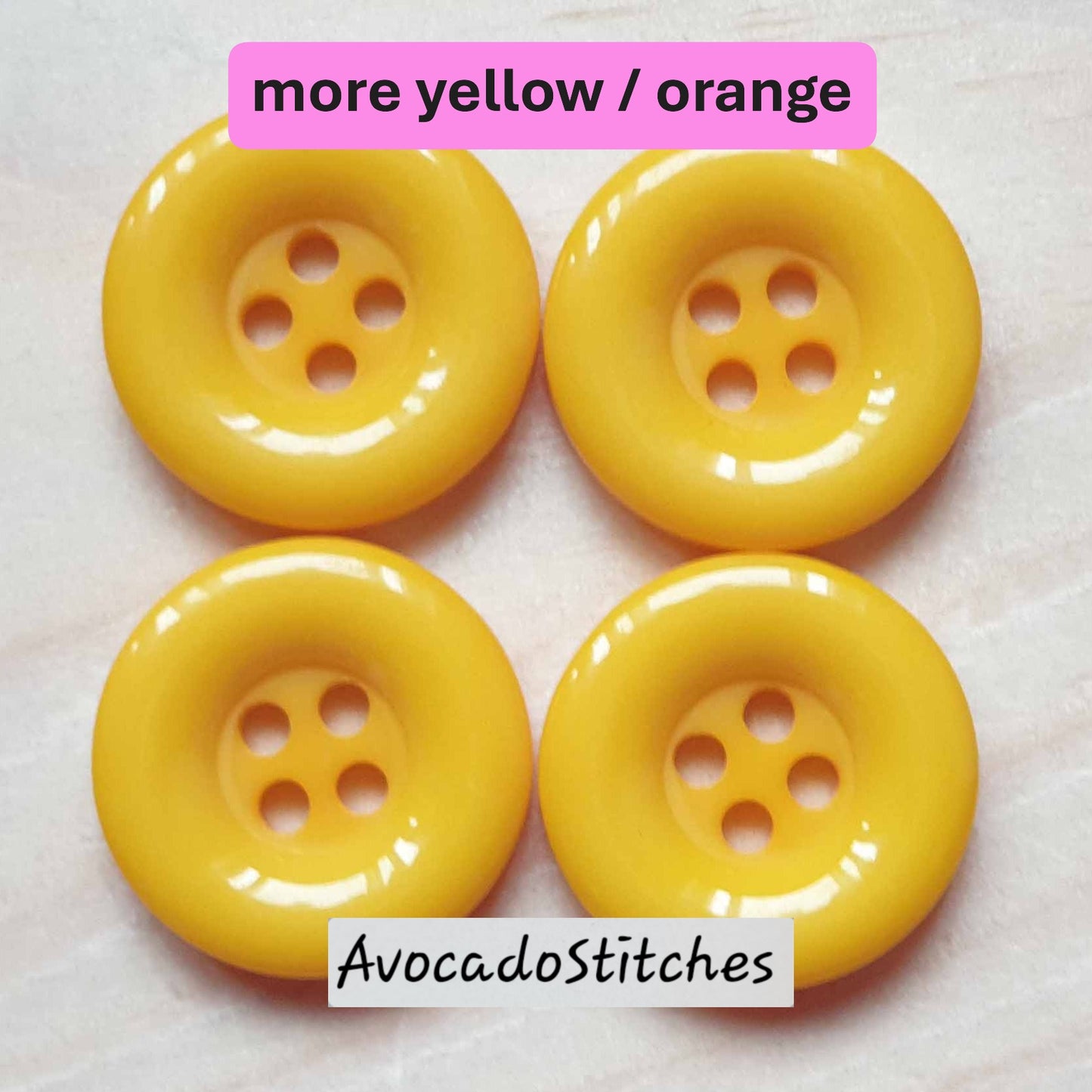 THICK EDGE RESIN Yellow Orange / 15-18mm / 8 buttons / Resin Buttons / Sewing Buttons