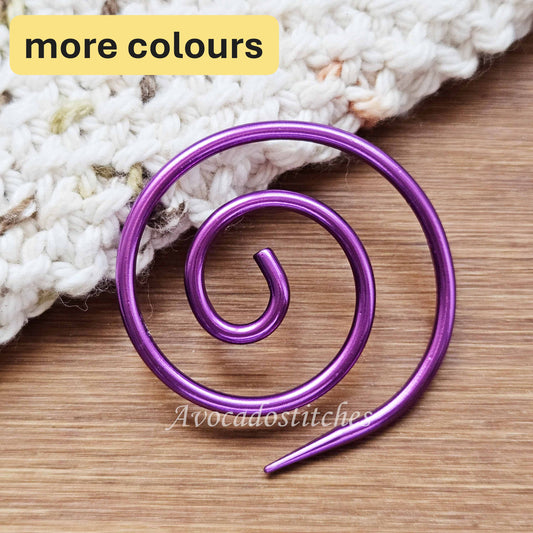 VIVID SPIRAL Cable Needle (aluminum) / Stitch Holder / Knitting Crochet Notions