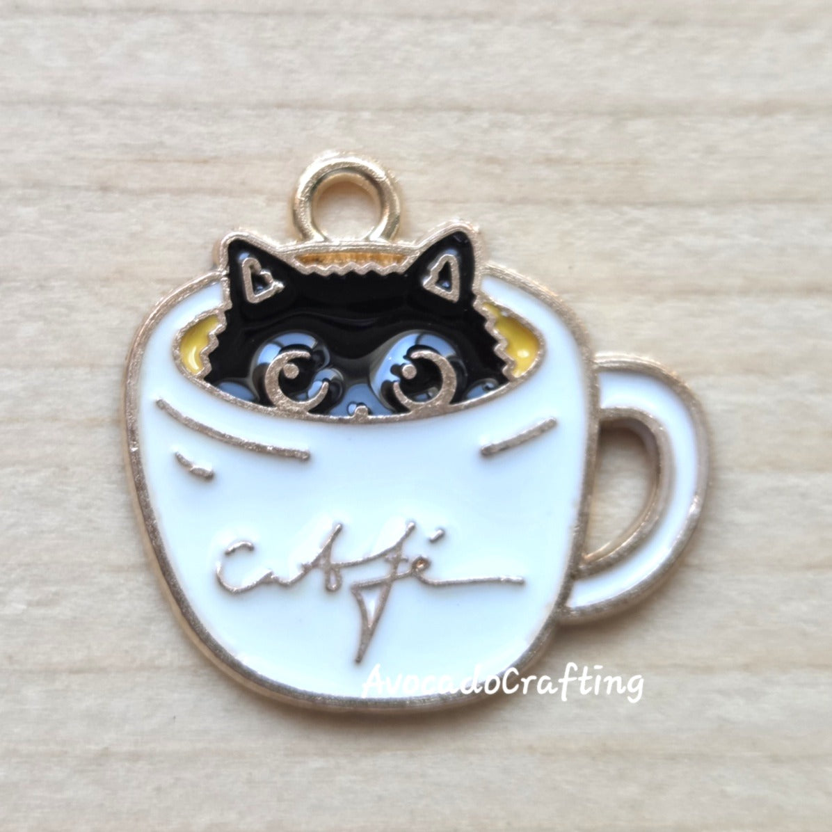 10 pieces // Cat in a Cup Charm / 20*21mm / Jewelry Making