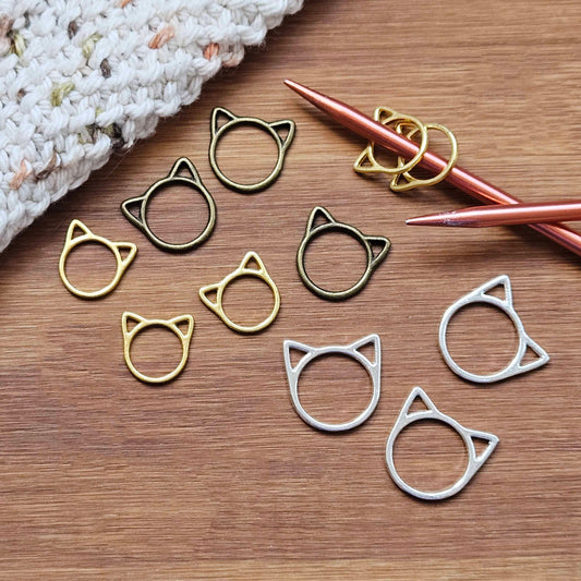 CAT STITCH MARKERS / 6 pcs / Snag Free Stitch Markers / Knitting Stitch Markers / Notions