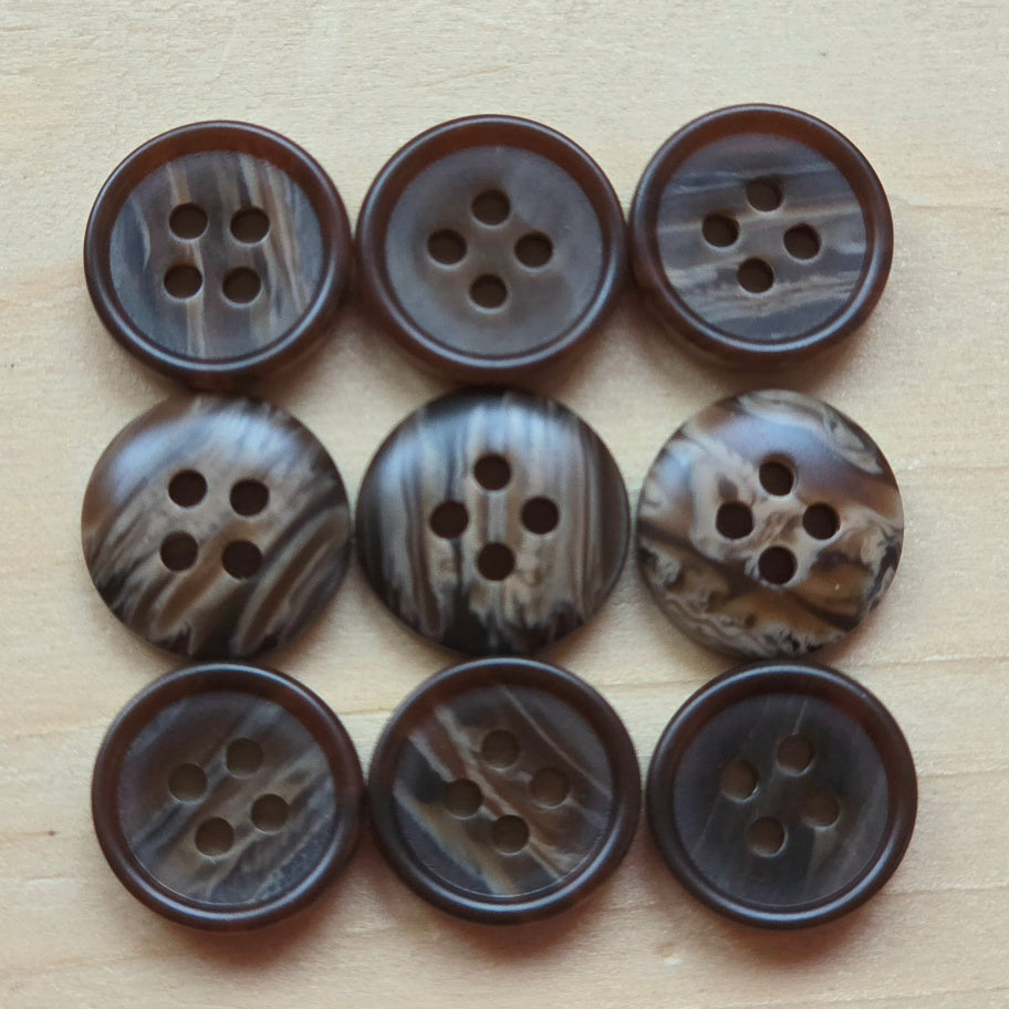 Cedar Grove / Resin Buttons / 11mm (Set of 10)