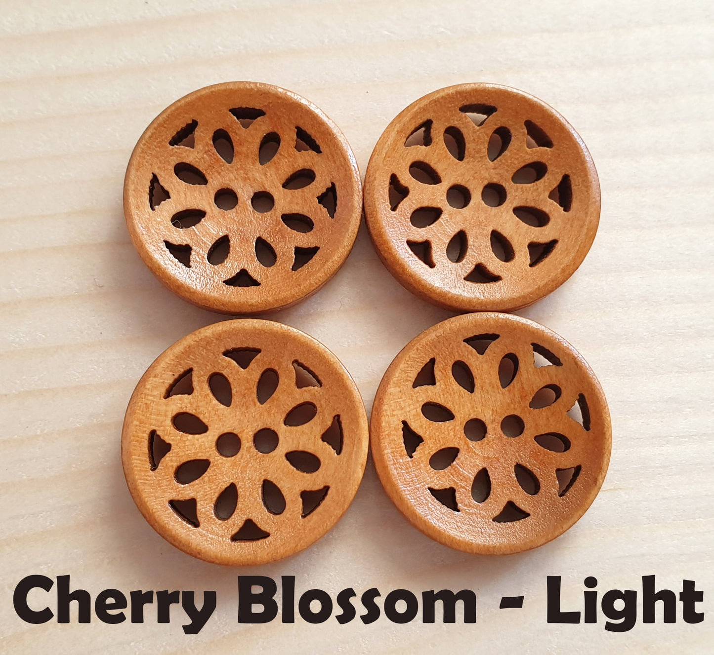 CHERRY BLOSSOM BROWN / 20mm / Wooden Filigree Buttons / Sewing Buttons