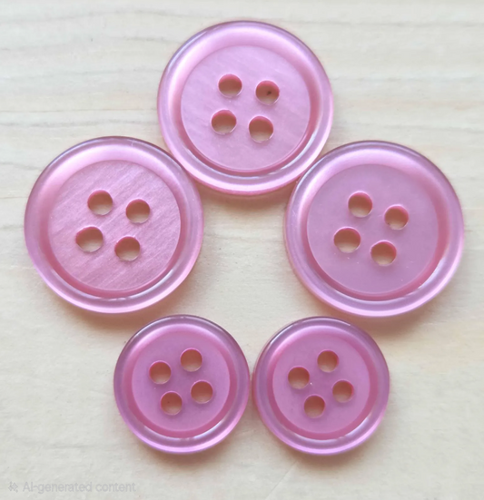Clearance // ROSE PINK 4-Hole Resin Buttons — 11.5-15mm Shirt Buttons (Set of 20)