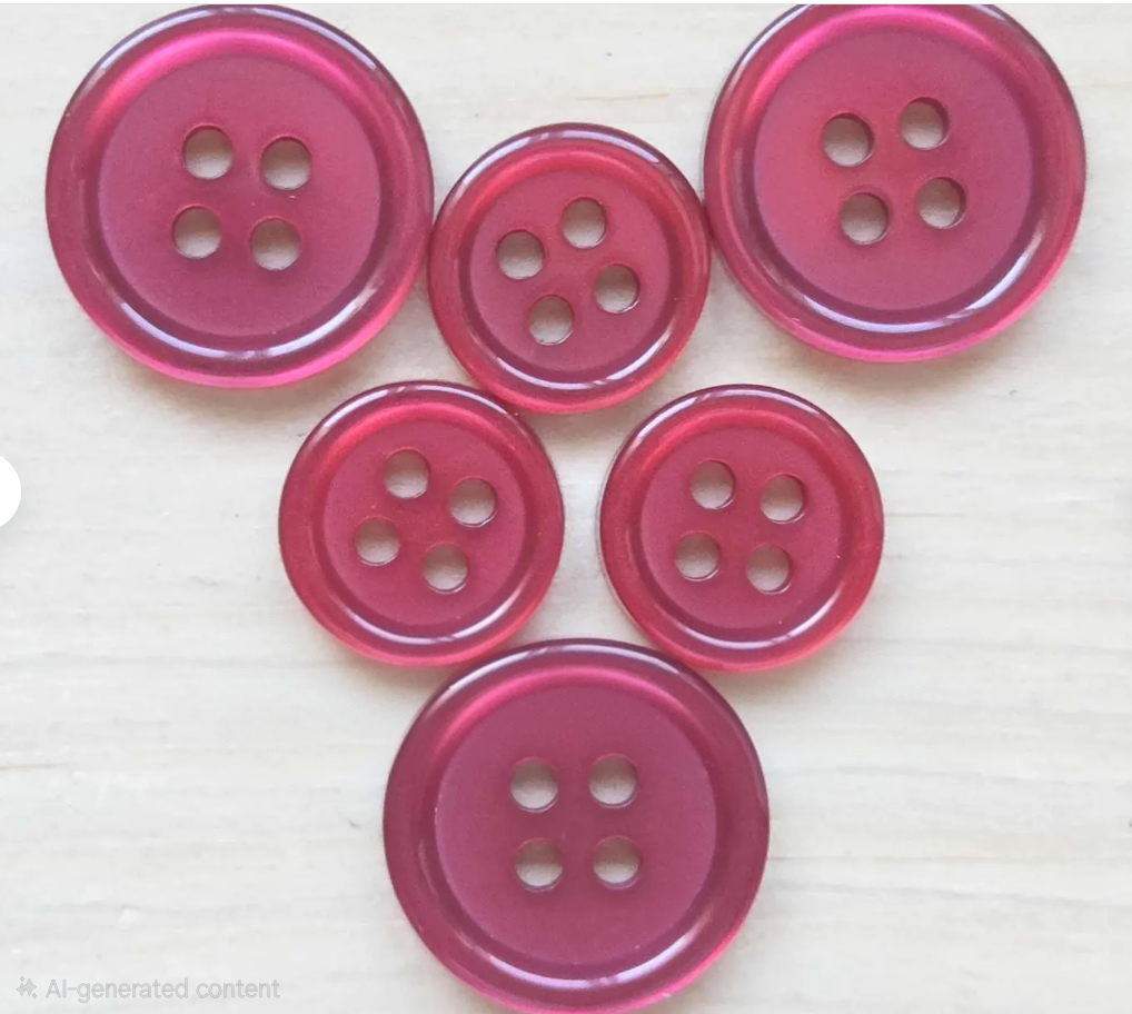 Clearance // WINE RED 4-Hole Resin Buttons — 11.5-15mm Shirt Buttons (Set of 20)