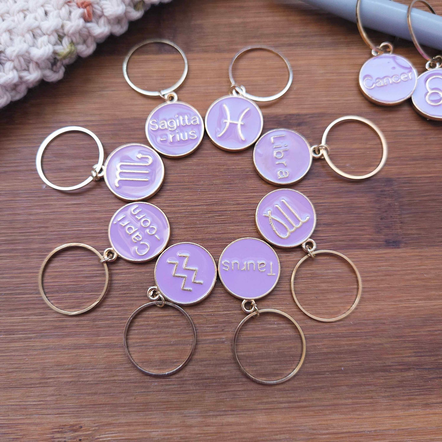 12 CONSTELLATIONS - Purple Jumbo / 12 pieces / Knitting Stitch Markers / Knitting Notions