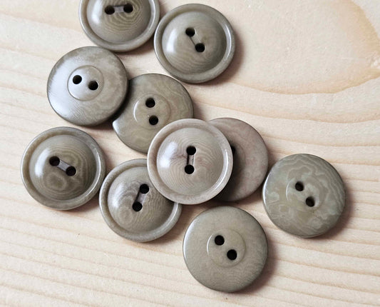 COROZO 2-HOLE Bread Mud Beige / 20mm - 4 buttons / Corozo Buttons / Tagua Vegetable Ivory Buttons / Sewing Buttons