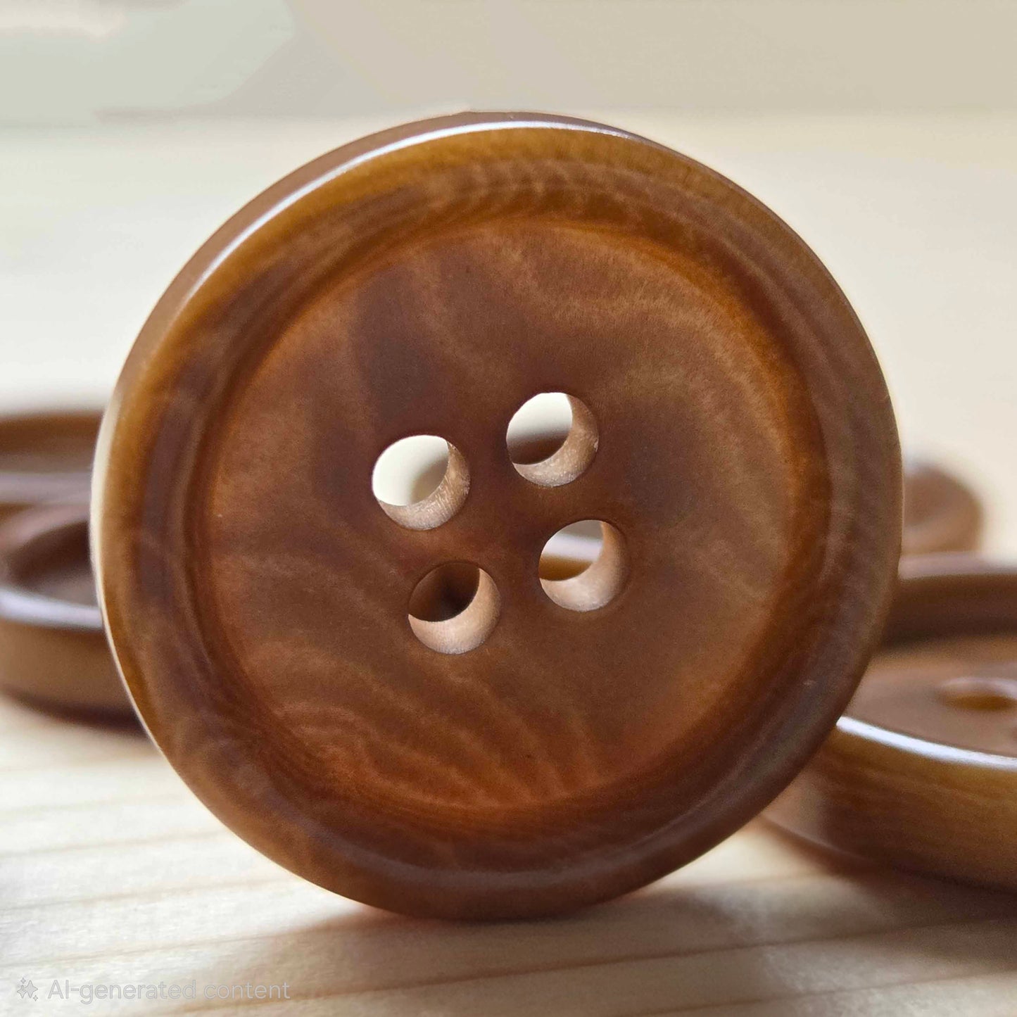 COROZO Classic Brown / Brown 4-Hole Corozo Buttons / 15-20mm (Set of 6)