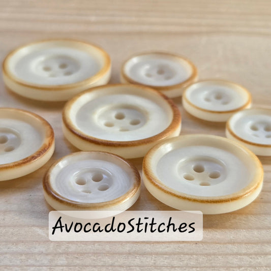 COROZO CHARRED IVORY / 15-25mm / Corozo Buttons / Tagua Vegetable Ivory Buttons / Sewing Buttons
