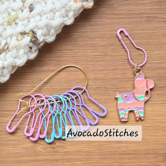 COTTON CANDY DONKEY - 14 pcs / Knitting Crochet Stitch Marker Set / Removable Stitch Markers / Notions