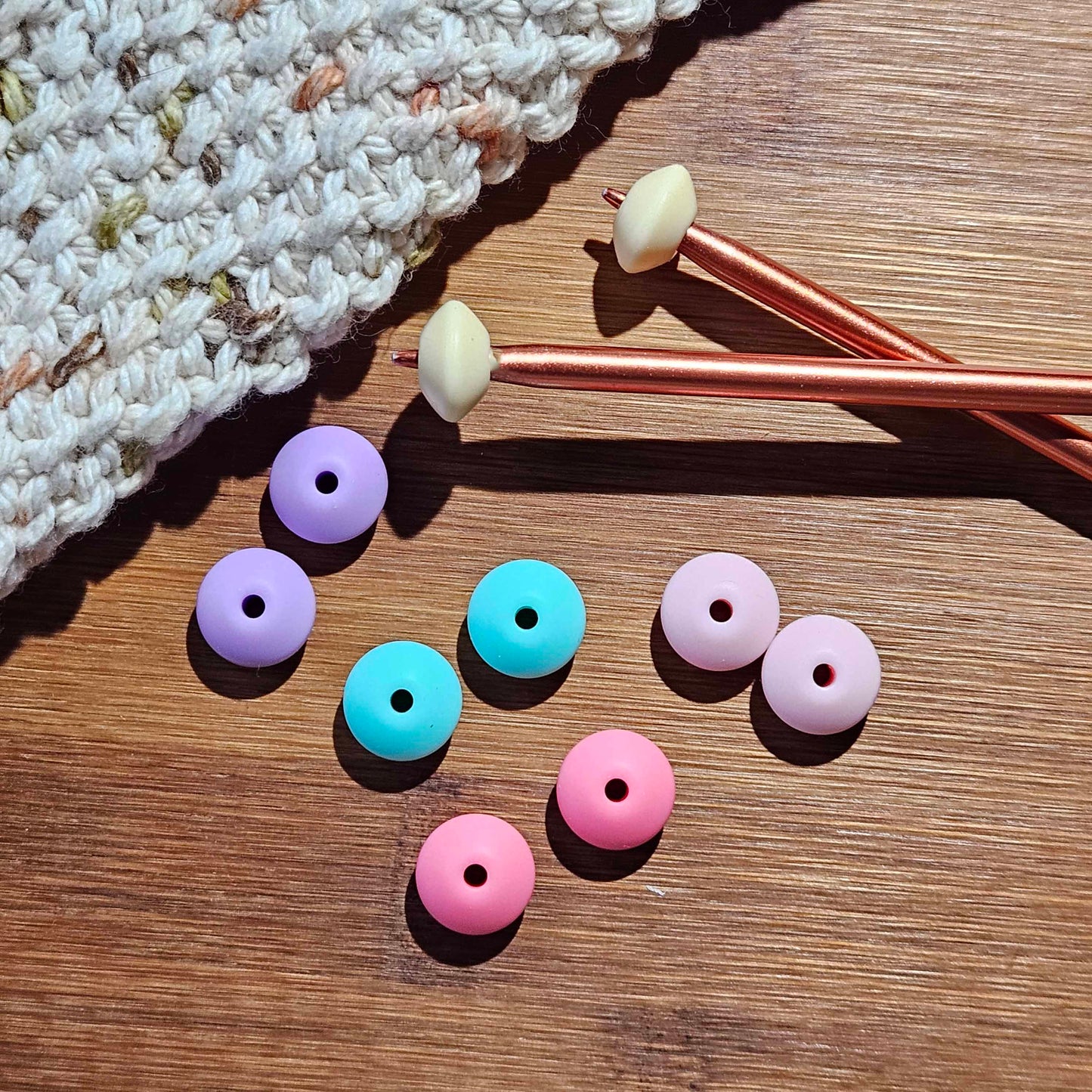 COTTON CANDY Stitch Stoppers/ Knitting Needle Stoppers / Point Protection / Notions