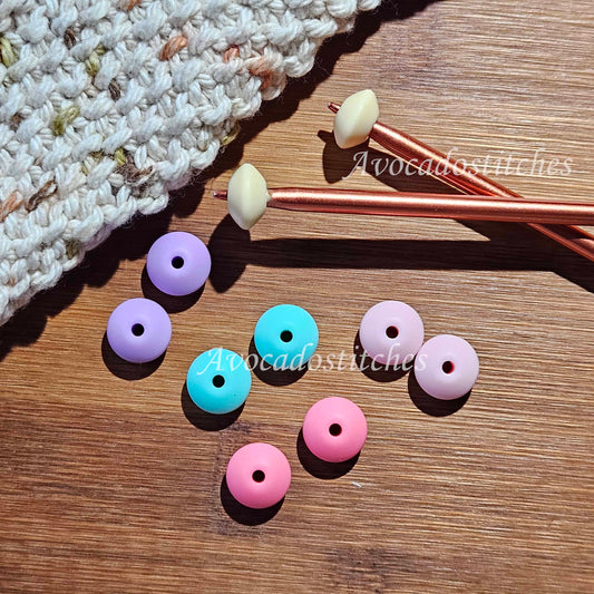 COTTON CANDY Stitch Stoppers (10 pieces) / Knitting Needle Stoppers / Point Protection / Notions