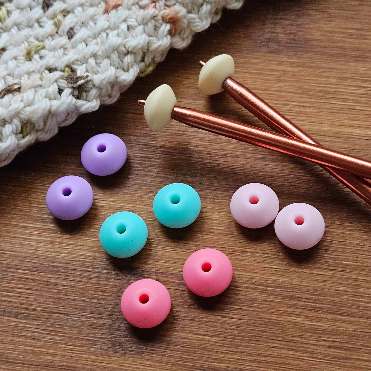 COTTON CANDY Stitch Stoppers/ Knitting Needle Stoppers / Point Protection / Notions