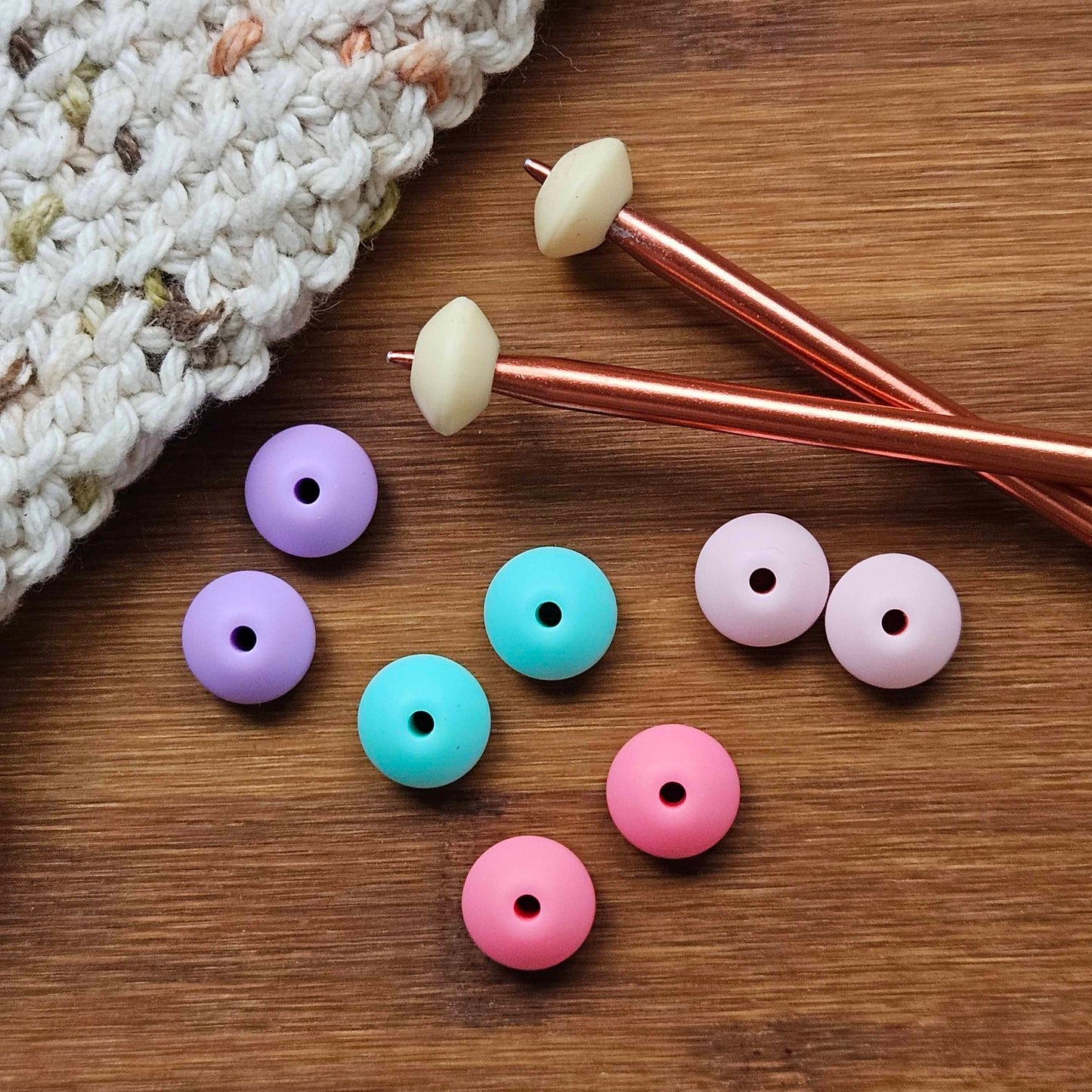 COTTON CANDY Stitch Stoppers/ Knitting Needle Stoppers / Point Protection / Notions