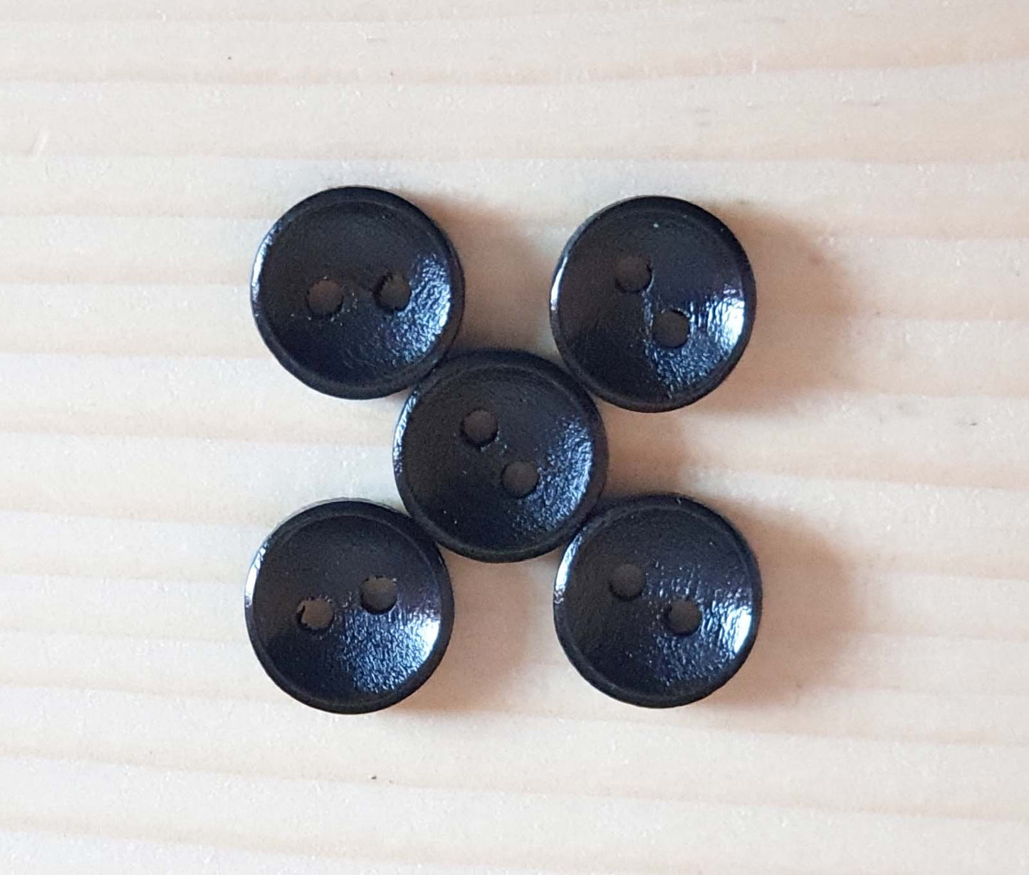 2-HOLE BLACK / 10-25mm  / Set of 10 buttons / Wooden Buttons / Sewing Buttons