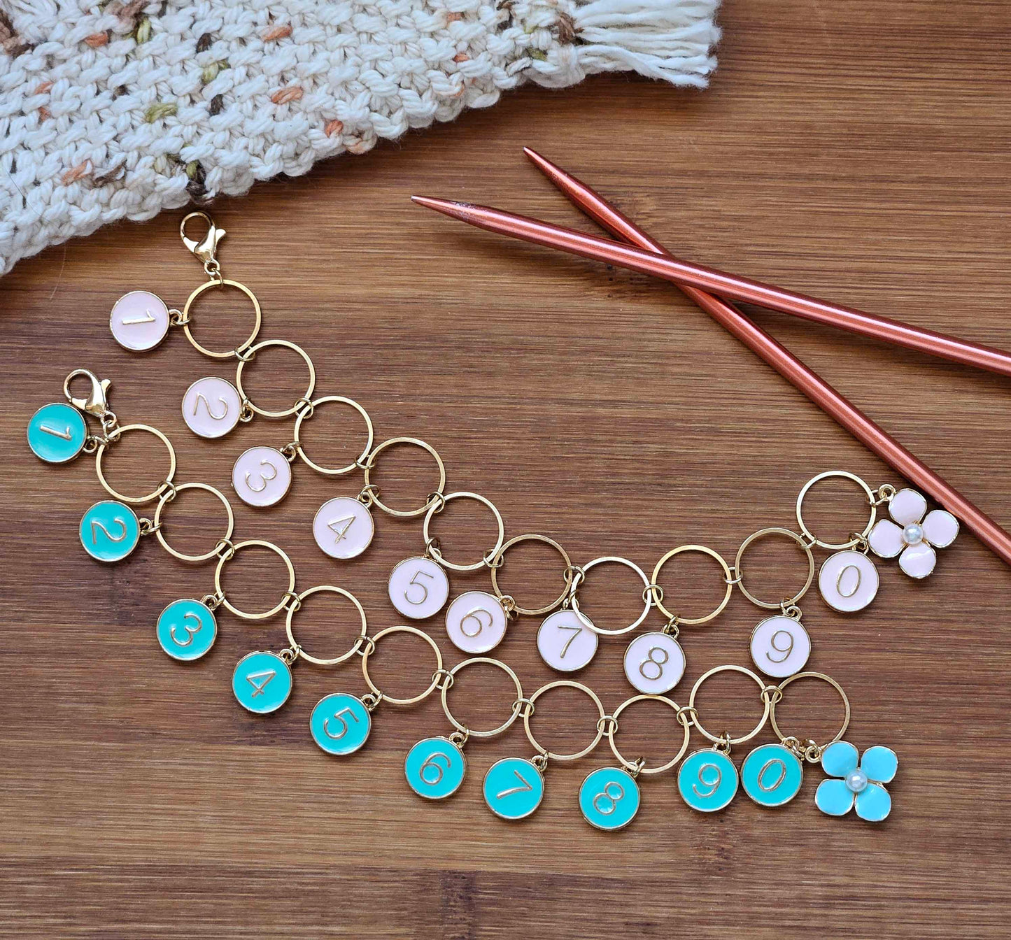 DAISY Progress Keeper Chain / Numbered Stitch Markers Chain / Row Counter Chain / Knitting Stitch Markers / Notions