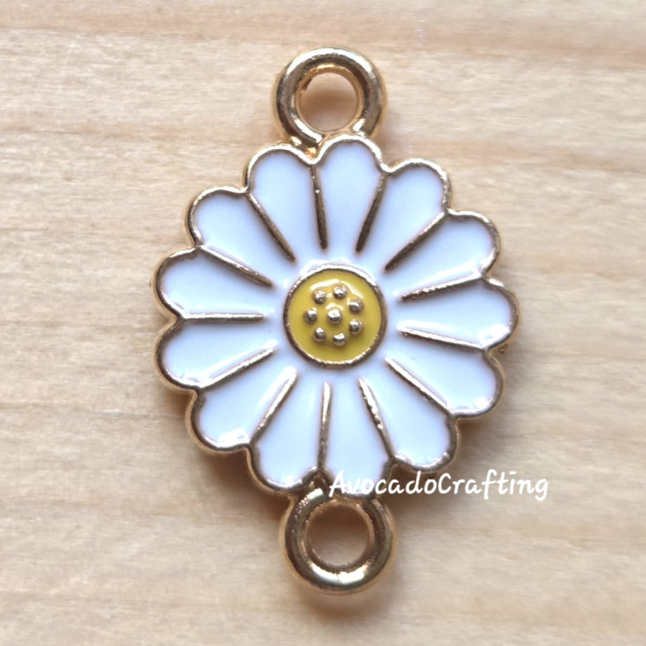 10 pieces // Daisy Connector Charm / 17*12mm / Jewelry Making