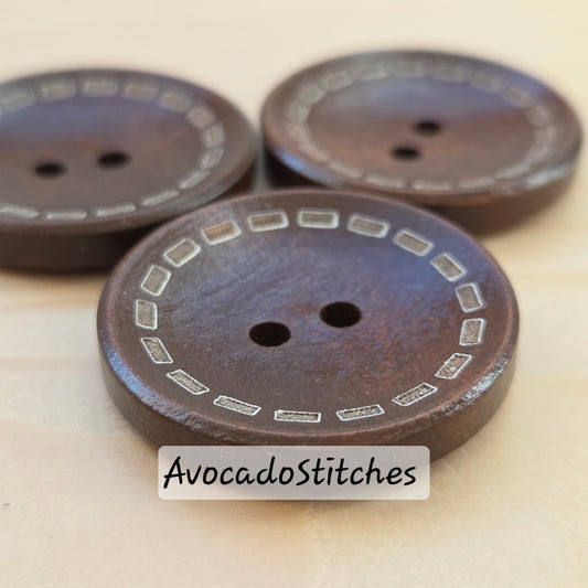 DASH COFFEE BRWON 2-Hole / 30mm / Wooden Buttons / Sewing Buttons