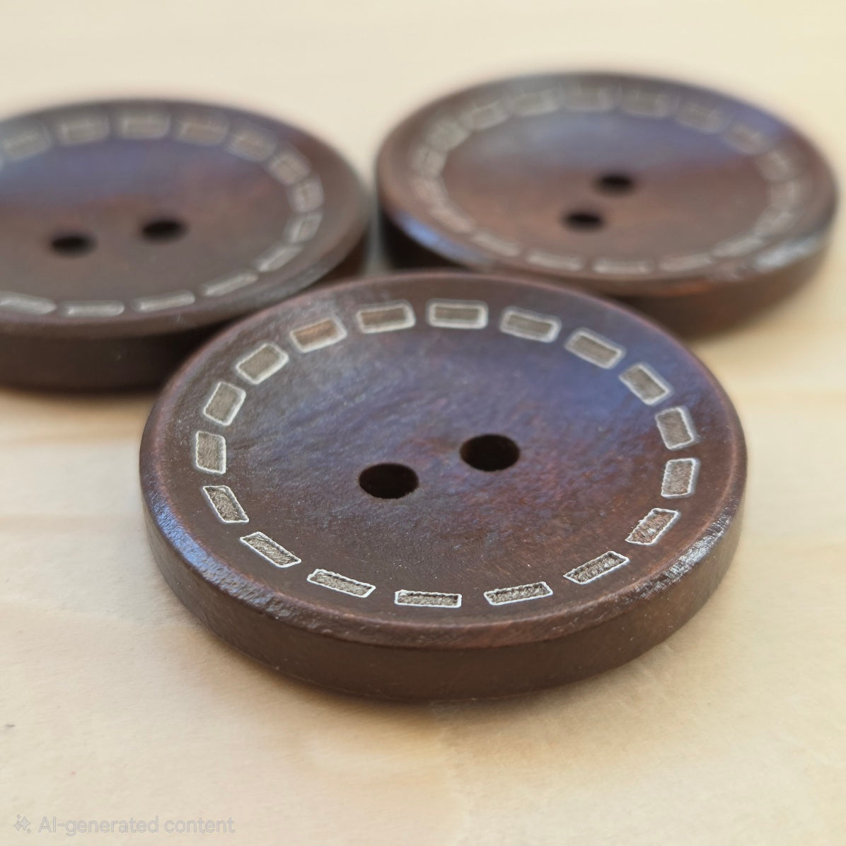 DASH / Coffee Brown 2-Hole Wooden Buttons / 12.5-38mm